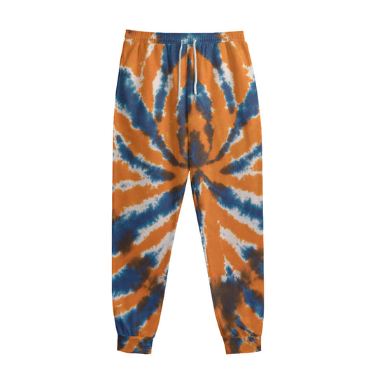 Blue And Orange Spider Tie Dye Print Sweatpants