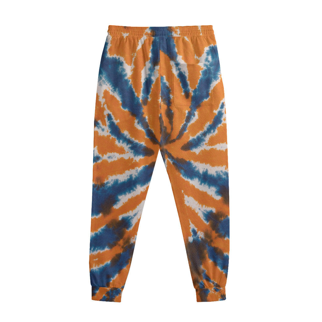 Blue And Orange Spider Tie Dye Print Sweatpants