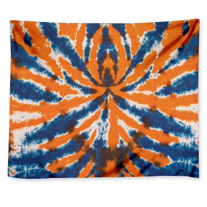 Blue And Orange Spider Tie Dye Print Tapestry
