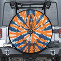 Blue And Orange Spider Tie Dye Print Tire Cover With Camera Hole