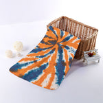 Blue And Orange Spider Tie Dye Print Towel