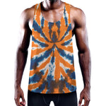 Blue And Orange Spider Tie Dye Print Training Tank Top