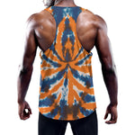 Blue And Orange Spider Tie Dye Print Training Tank Top
