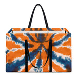Blue And Orange Spider Tie Dye Print Utility Tote Bag