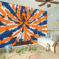 Blue And Orange Spider Tie Dye Print Wall Sticker
