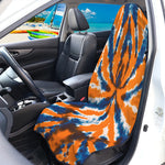 Blue And Orange Spider Tie Dye Print Waterproof Car Seat Cover