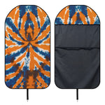 Blue And Orange Spider Tie Dye Print Waterproof Car Seat Cover