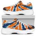 Blue And Orange Spider Tie Dye Print White Chunky Shoes