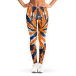 Blue And Orange Spider Tie Dye Print Women's Leggings