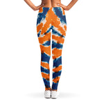 Blue And Orange Spider Tie Dye Print Women's Leggings