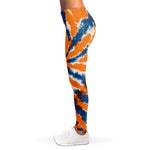 Blue And Orange Spider Tie Dye Print Women's Leggings