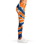 Blue And Orange Spider Tie Dye Print Women's Leggings