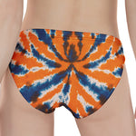 Blue And Orange Spider Tie Dye Print Women's Panties