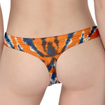 Blue And Orange Spider Tie Dye Print Women's Thong