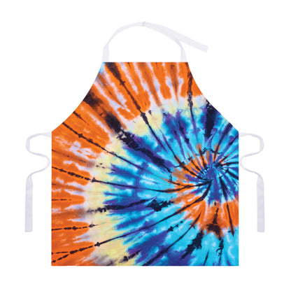 Blue And Orange Tie Dye Print Adjustable Apron