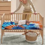 Blue And Orange Tie Dye Print Baby Crib Sheet