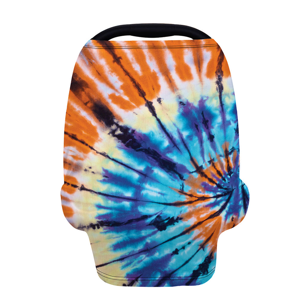 Blue And Orange Tie Dye Print Baby Seat Cover