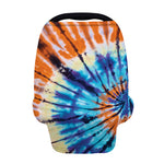 Blue And Orange Tie Dye Print Baby Seat Cover