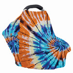 Blue And Orange Tie Dye Print Baby Seat Cover