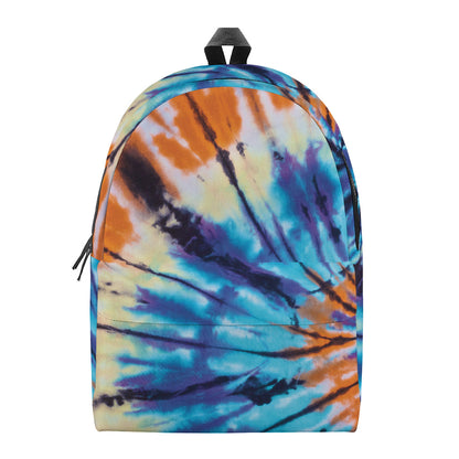 Blue And Orange Tie Dye Print Backpack