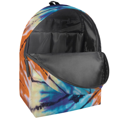 Blue And Orange Tie Dye Print Backpack