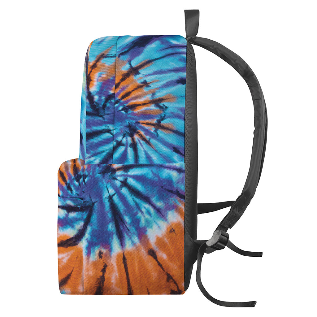 Blue And Orange Tie Dye Print Backpack