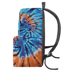 Blue And Orange Tie Dye Print Backpack