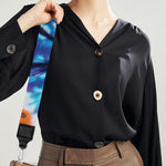 Blue And Orange Tie Dye Print Bag Strap