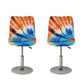 Blue And Orange Tie Dye Print Bar Stool Covers