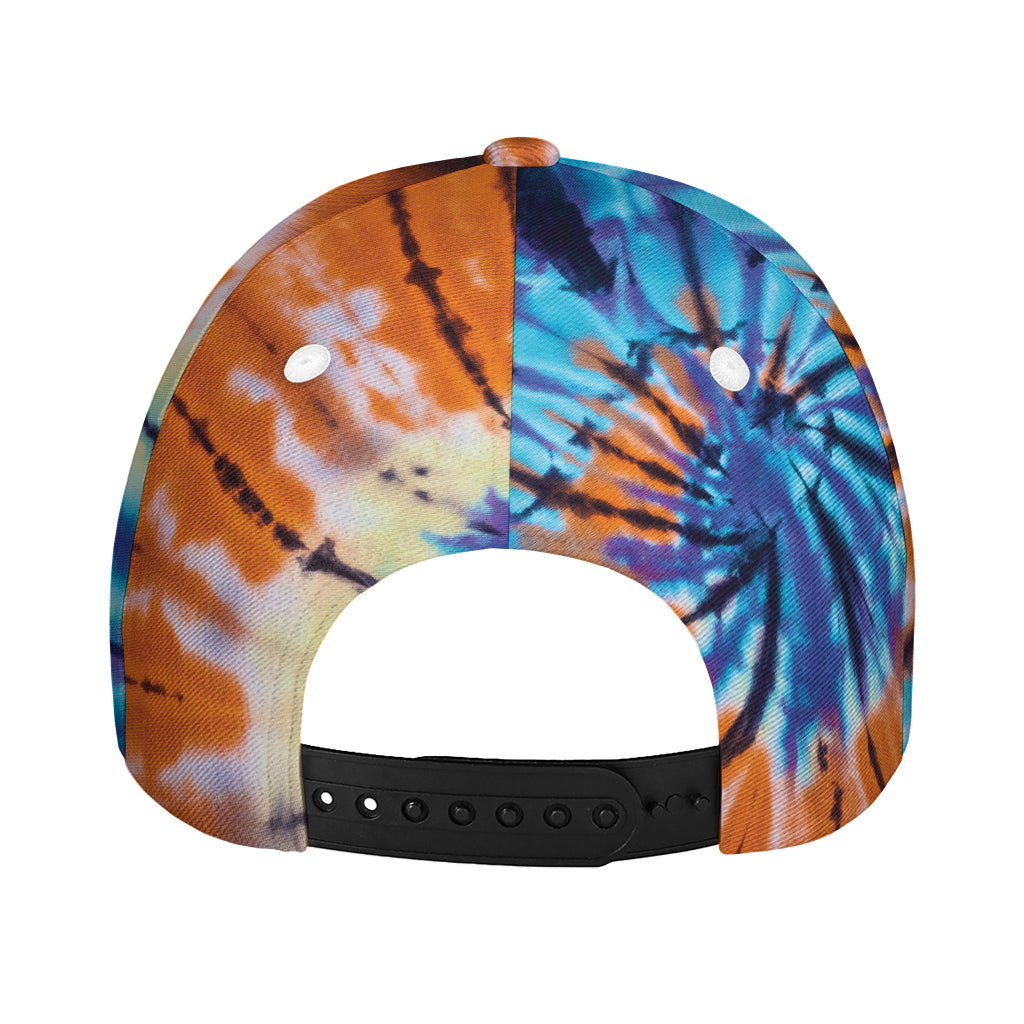 Blue And Orange Tie Dye Print Baseball Cap