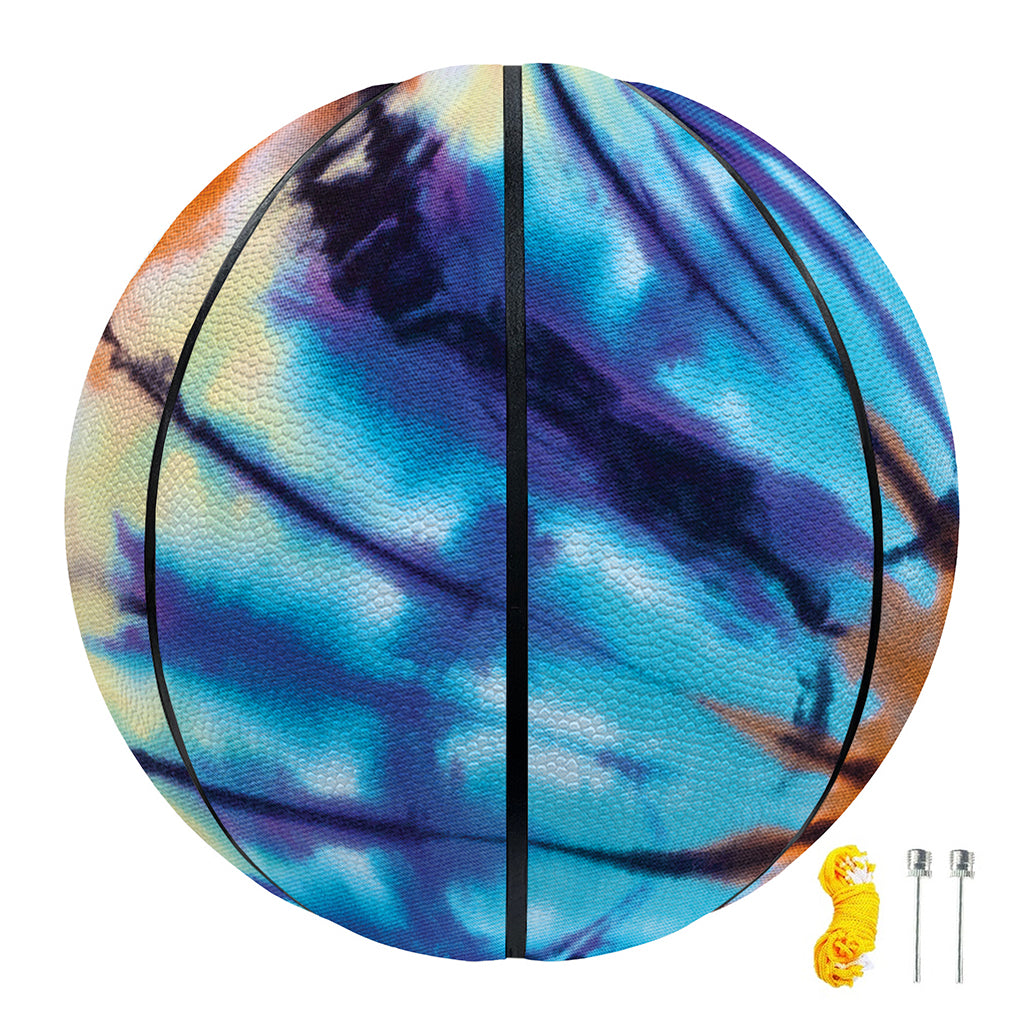 Blue And Orange Tie Dye Print Basketball