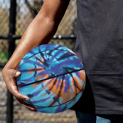 Blue And Orange Tie Dye Print Basketball