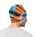 Blue And Orange Tie Dye Print Beanie