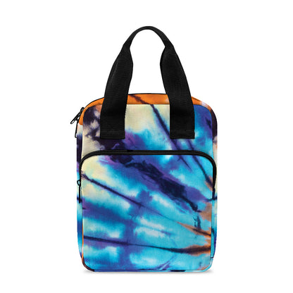 Blue And Orange Tie Dye Print Bible Tote Bag