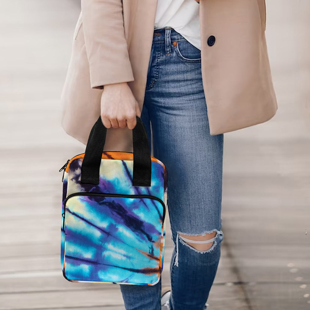 Blue And Orange Tie Dye Print Bible Tote Bag