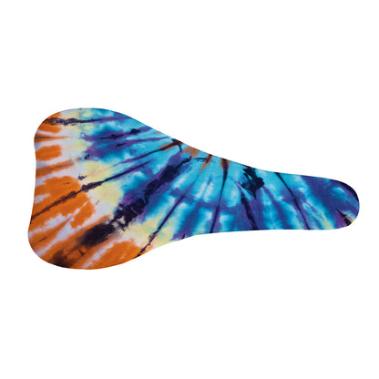 Blue And Orange Tie Dye Print Bicycle Seat Cover