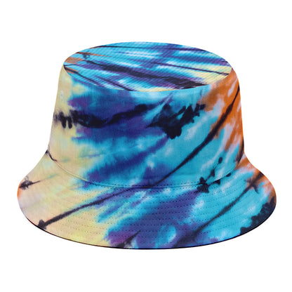Blue And Orange Tie Dye Print Bucket Hat