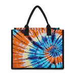 Blue And Orange Tie Dye Print Canvas Tote Bag