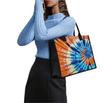 Blue And Orange Tie Dye Print Canvas Tote Bag