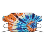 Blue And Orange Tie Dye Print Car Windshield Snow Cover