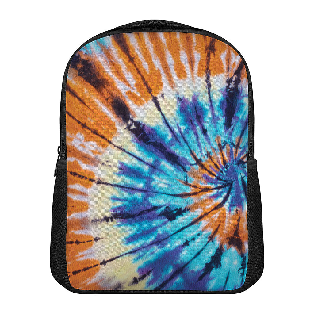 Blue And Orange Tie Dye Print Casual Backpack