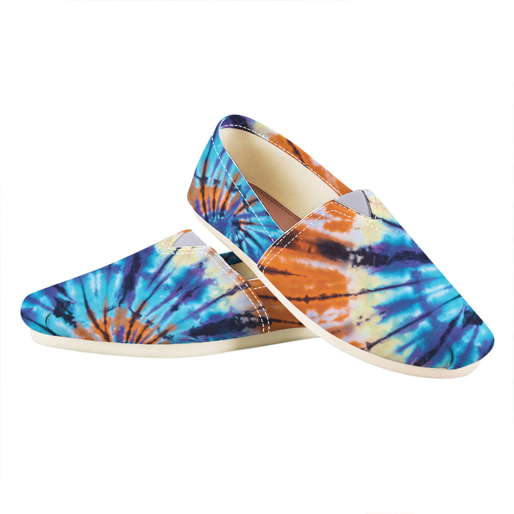 Blue And Orange Tie Dye Print Casual Shoes