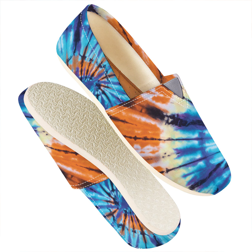 Blue And Orange Tie Dye Print Casual Shoes
