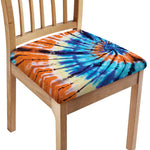Blue And Orange Tie Dye Print Chair Cushion Cover
