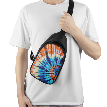 Blue And Orange Tie Dye Print Chest Bag