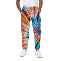 Blue And Orange Tie Dye Print Cotton Sweatpants