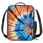 Blue And Orange Tie Dye Print Crossbody Lunch Bag