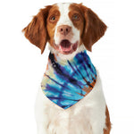 Blue And Orange Tie Dye Print Dog Bandana