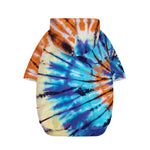 Blue And Orange Tie Dye Print Dog Zip Up Hoodie