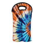 Blue And Orange Tie Dye Print Double Neoprene Wine Tote